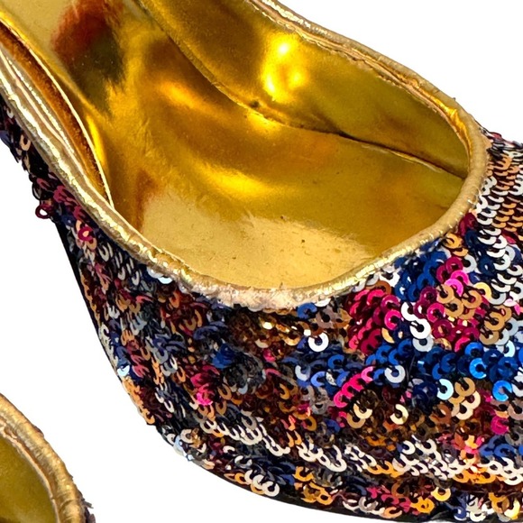 Nine West Rocha Multicolored Sequin Platform Heels Formal Glam Size 7 - Picture 10 of 12